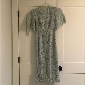 ASOS Mint Lace Fitted Midi Dress